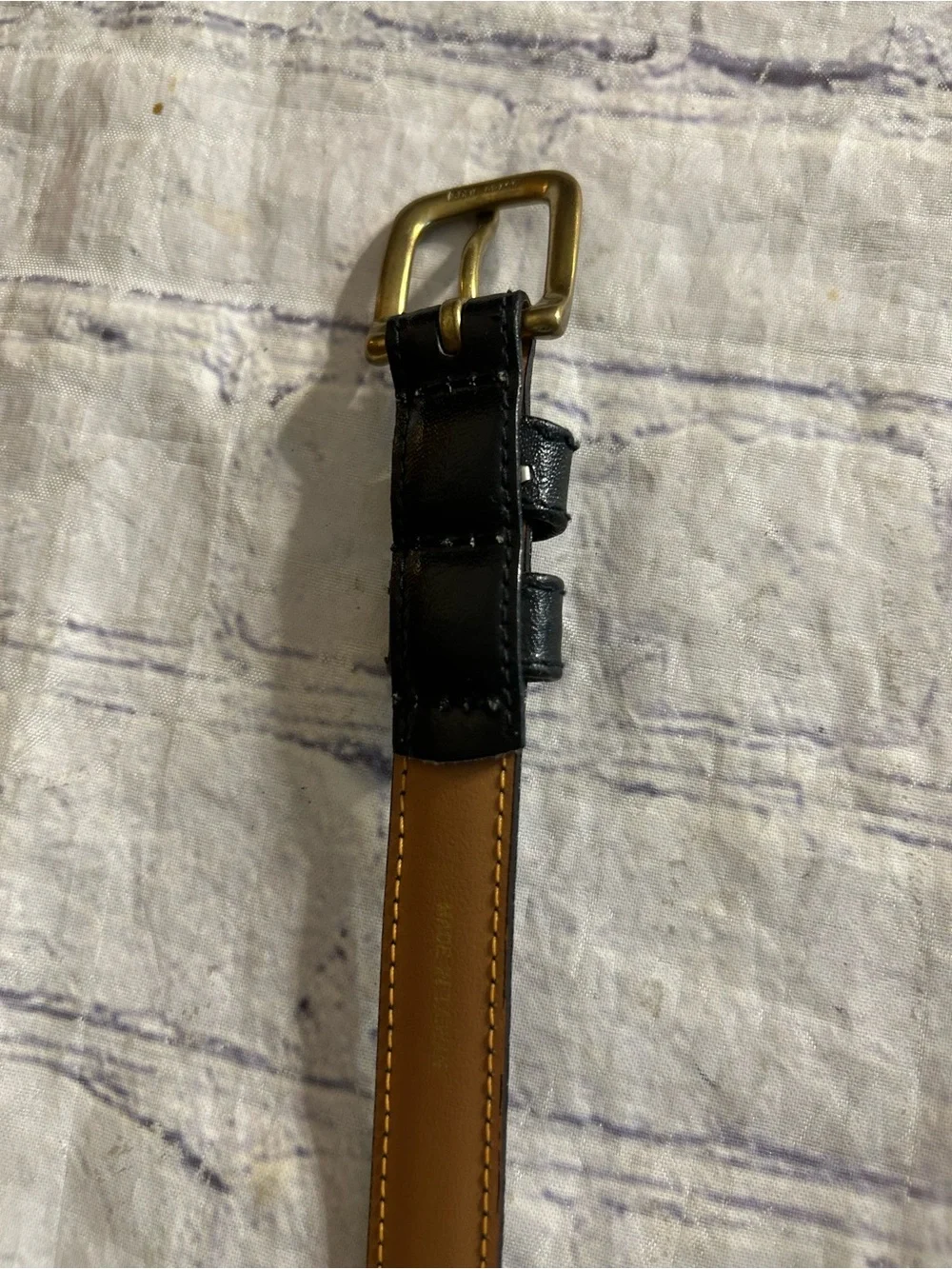 KENNETH COLE NEW YORK BLACK ITALIAN LEATHER & VTG LA RUE BLACK LEATHER BELTS L